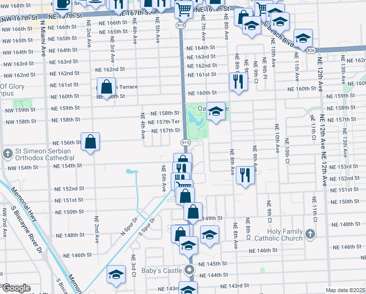map of restaurants, bars, coffee shops, grocery stores, and more near in Golden Glades