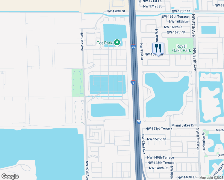 map of restaurants, bars, coffee shops, grocery stores, and more near 3396 West 105th Terrace in Hialeah