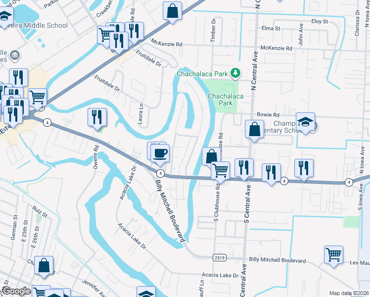 map of restaurants, bars, coffee shops, grocery stores, and more near 5 Westchester Circle in Brownsville