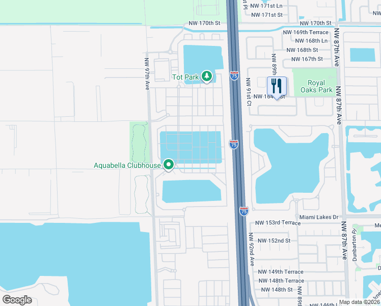 map of restaurants, bars, coffee shops, grocery stores, and more near 3396 West 105th Terrace in Hialeah