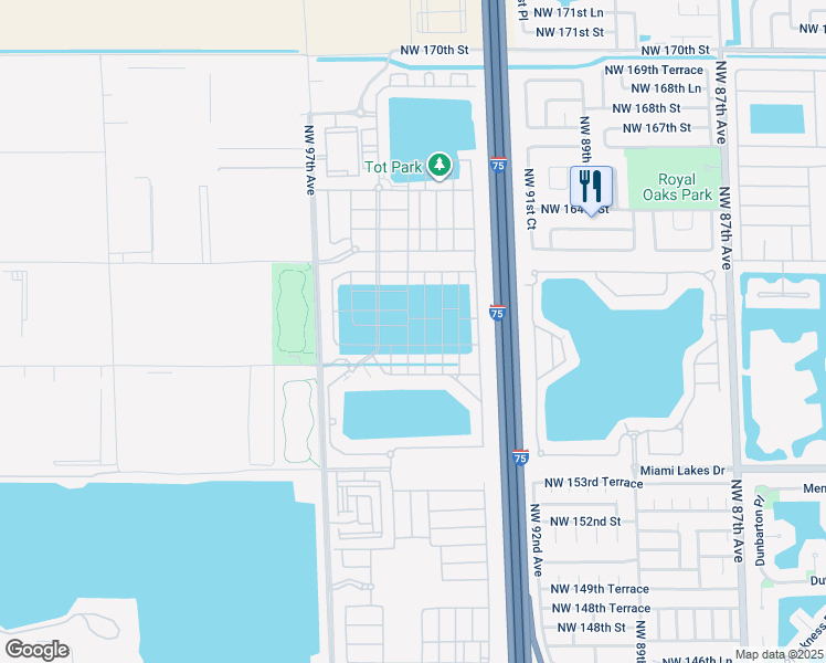 map of restaurants, bars, coffee shops, grocery stores, and more near 3396 West 105th Terrace in Hialeah