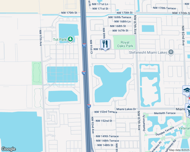 map of restaurants, bars, coffee shops, grocery stores, and more near 15922 Northwest 91st Court in Miami Lakes