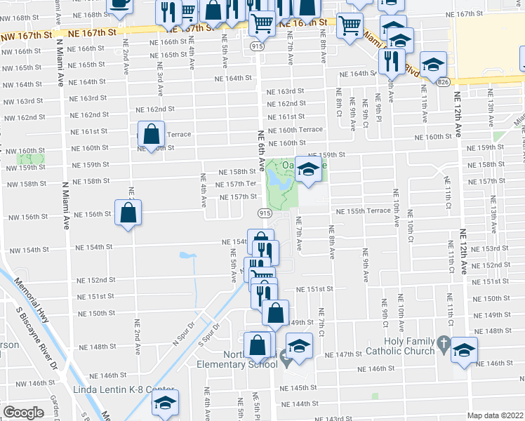 map of restaurants, bars, coffee shops, grocery stores, and more near in Golden Glades