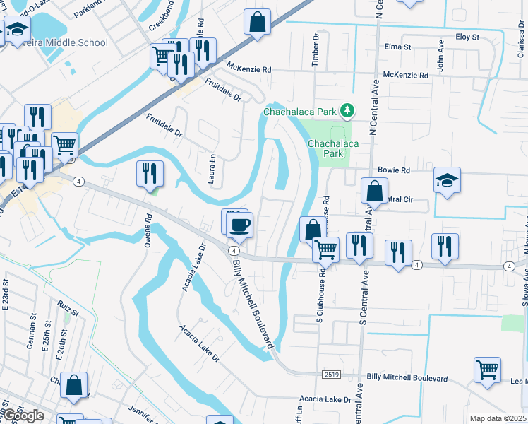 map of restaurants, bars, coffee shops, grocery stores, and more near 5 Westchester Circle in Brownsville