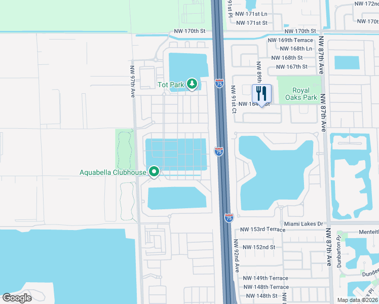 map of restaurants, bars, coffee shops, grocery stores, and more near 3396 West 105th Terrace in Hialeah