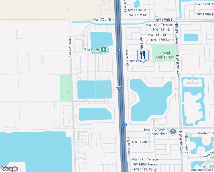 map of restaurants, bars, coffee shops, grocery stores, and more near 3313 West 105th Street in Hialeah