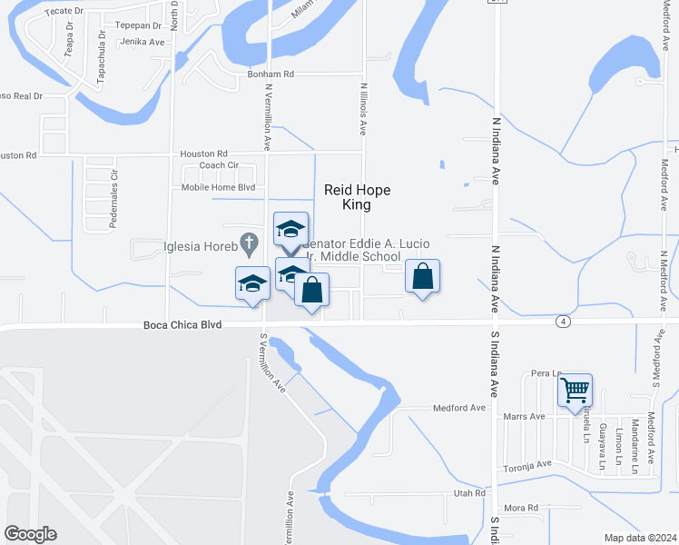 map of restaurants, bars, coffee shops, grocery stores, and more near 7201 Beachway Avenue in Brownsville