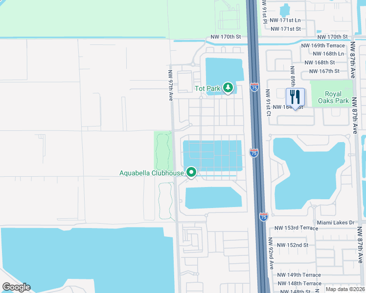 map of restaurants, bars, coffee shops, grocery stores, and more near 3571 West 106th Terrace in Hialeah