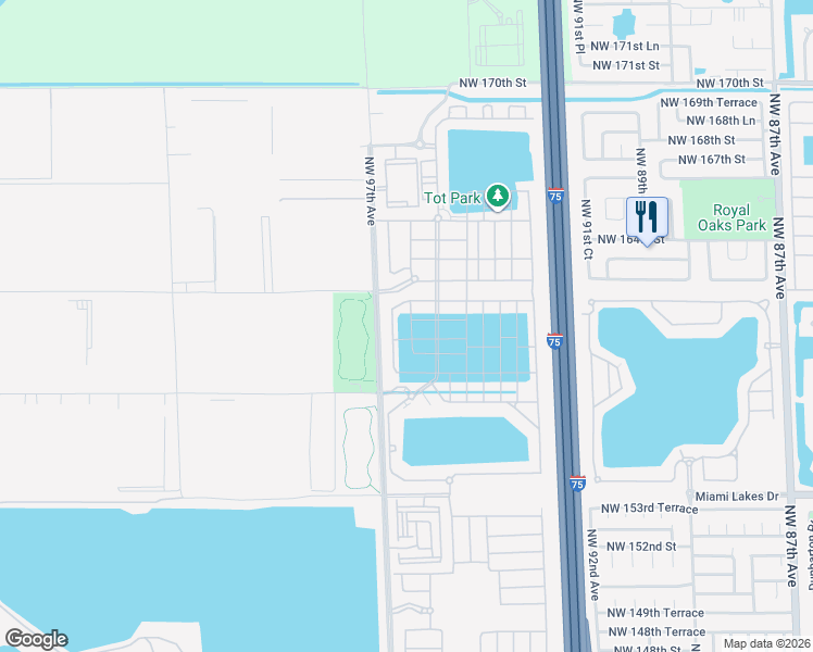 map of restaurants, bars, coffee shops, grocery stores, and more near 3571 West 106th Terrace in Hialeah