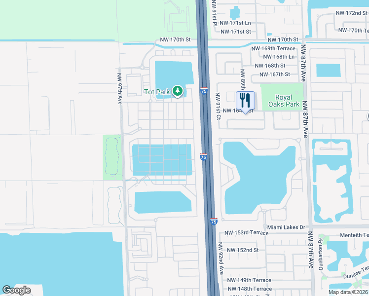 map of restaurants, bars, coffee shops, grocery stores, and more near 10628 West 33rd Court in Hialeah