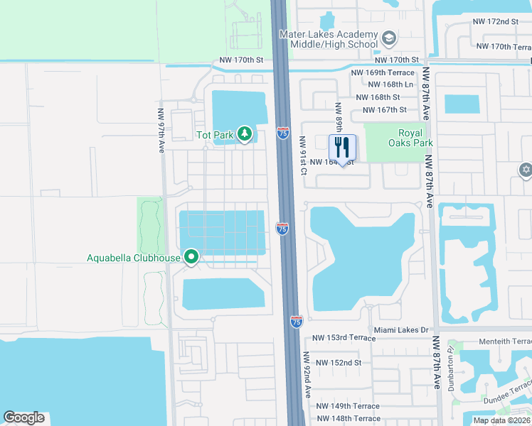 map of restaurants, bars, coffee shops, grocery stores, and more near 10628 West 33rd Court in Hialeah
