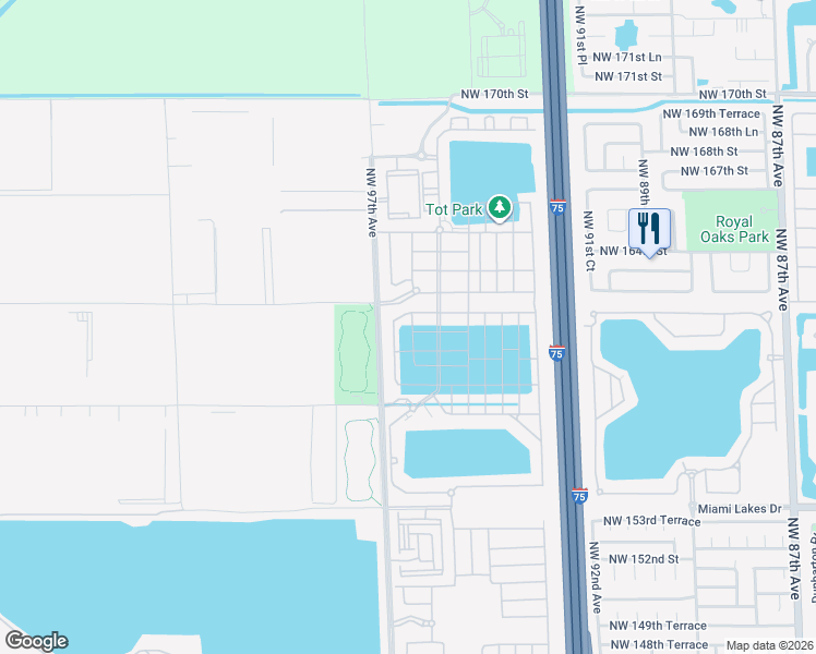 map of restaurants, bars, coffee shops, grocery stores, and more near 3571 West 106th Terrace in Hialeah