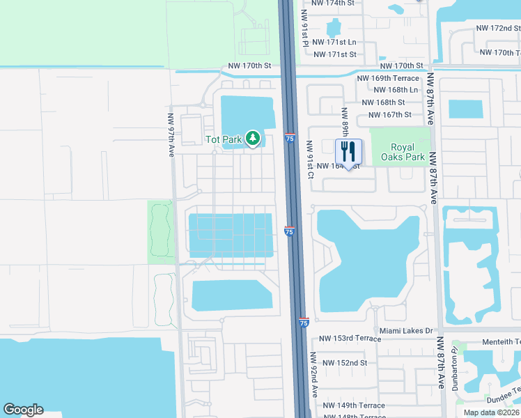 map of restaurants, bars, coffee shops, grocery stores, and more near 10628 West 33rd Court in Hialeah