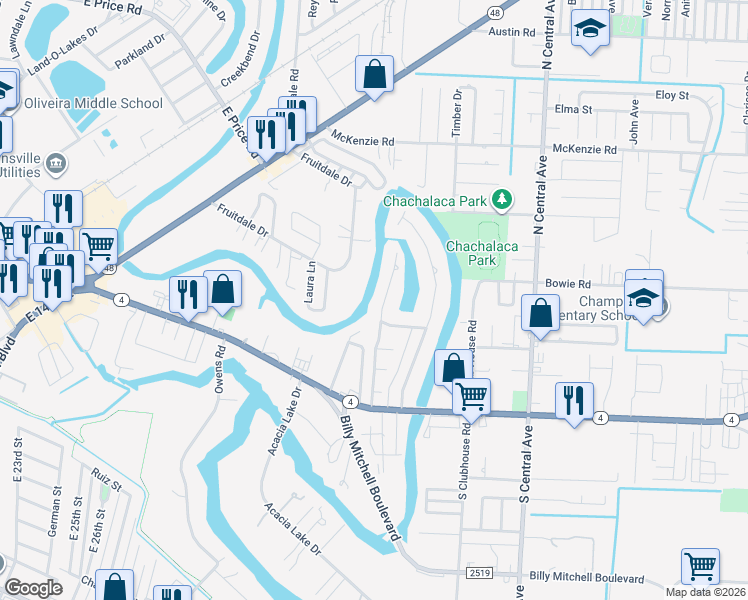 map of restaurants, bars, coffee shops, grocery stores, and more near 386-498 Cowan Terrace West in Brownsville