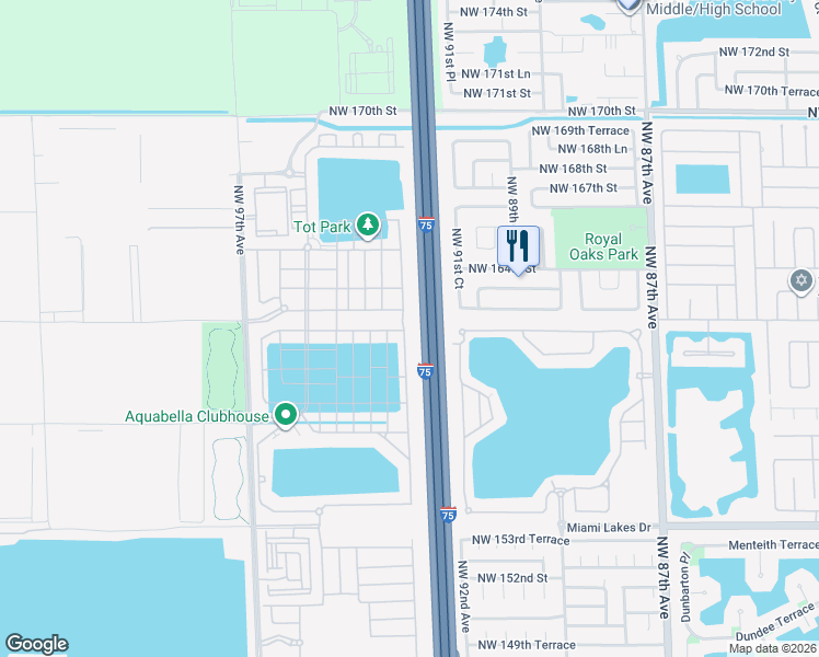 map of restaurants, bars, coffee shops, grocery stores, and more near 10625 West 32nd Lane in Hialeah