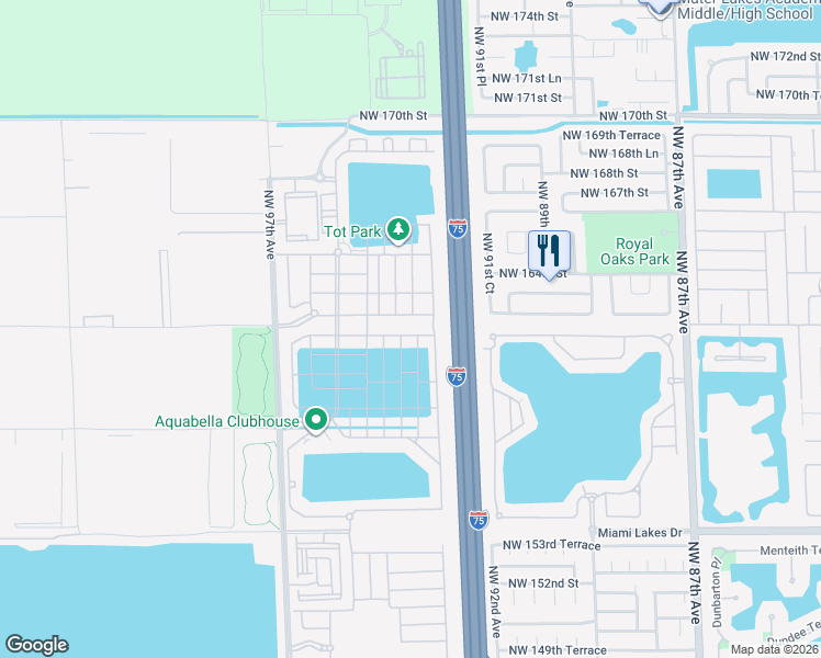 map of restaurants, bars, coffee shops, grocery stores, and more near 10628 West 33rd Court in Hialeah