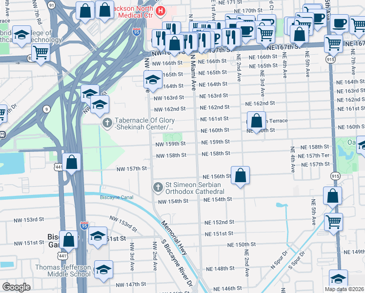 map of restaurants, bars, coffee shops, grocery stores, and more near in Golden Glades