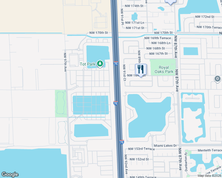 map of restaurants, bars, coffee shops, grocery stores, and more near 10625 West 32nd Lane in Hialeah