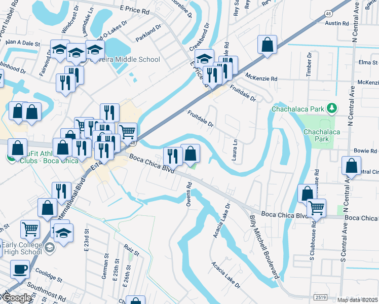 map of restaurants, bars, coffee shops, grocery stores, and more near 50 Galonsky Street in Brownsville