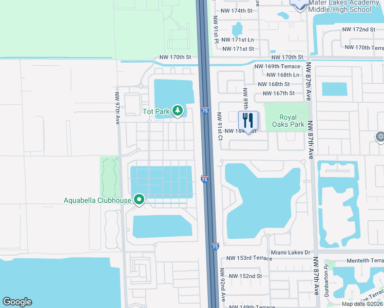 map of restaurants, bars, coffee shops, grocery stores, and more near 10628 West 33rd Court in Hialeah
