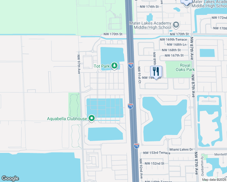 map of restaurants, bars, coffee shops, grocery stores, and more near 10628 West 33rd Court in Hialeah