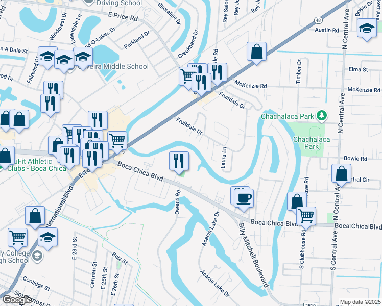map of restaurants, bars, coffee shops, grocery stores, and more near 115 Galonsky Street in Brownsville