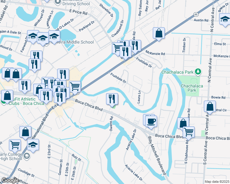 map of restaurants, bars, coffee shops, grocery stores, and more near 115 Galonsky Street in Brownsville