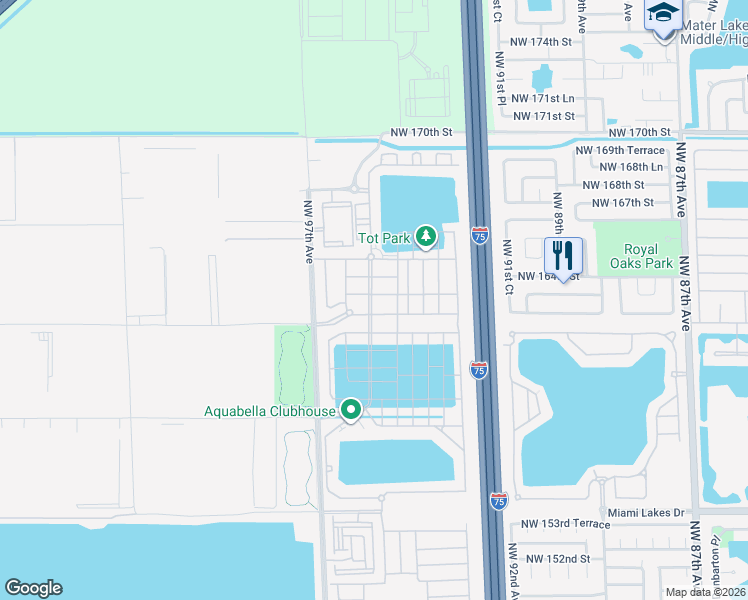 map of restaurants, bars, coffee shops, grocery stores, and more near 3440 West 109th Place in Hialeah