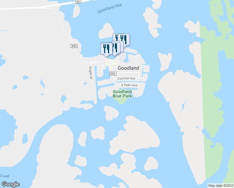 map of restaurants, bars, coffee shops, grocery stores, and more near 710 Palm Point Drive in Marco Island