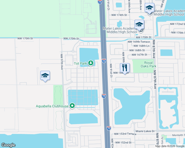 map of restaurants, bars, coffee shops, grocery stores, and more near 10842 West 33rd Court in Hialeah