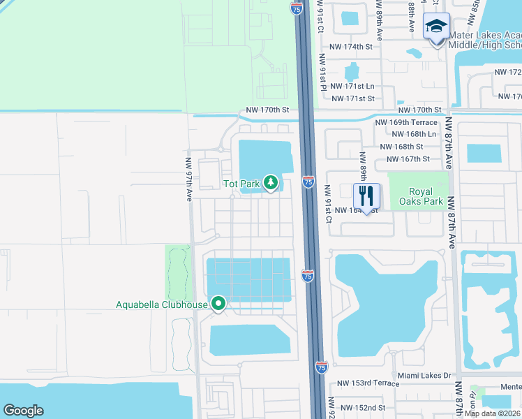 map of restaurants, bars, coffee shops, grocery stores, and more near 11057 West 33rd Way in Hialeah