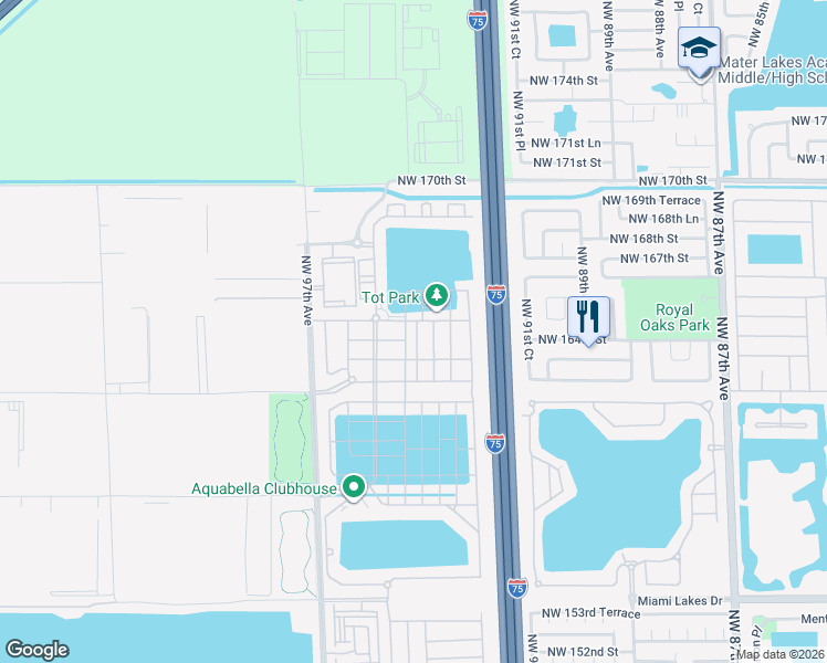 map of restaurants, bars, coffee shops, grocery stores, and more near 11057 West 33rd Way in Hialeah