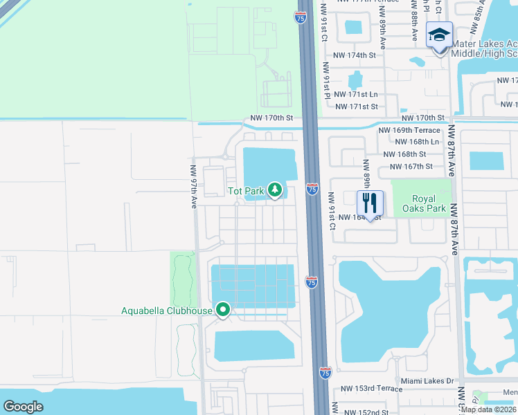 map of restaurants, bars, coffee shops, grocery stores, and more near 11057 West 33rd Way in Hialeah