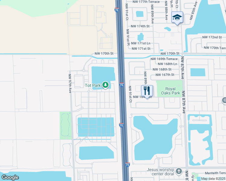 map of restaurants, bars, coffee shops, grocery stores, and more near 11032 West 33rd Way in Hialeah