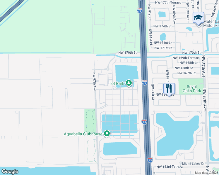 map of restaurants, bars, coffee shops, grocery stores, and more near 3429 West 110th Terrace in Hialeah