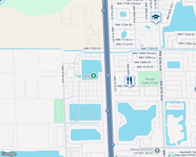 map of restaurants, bars, coffee shops, grocery stores, and more near 11032 West 33rd Way in Hialeah