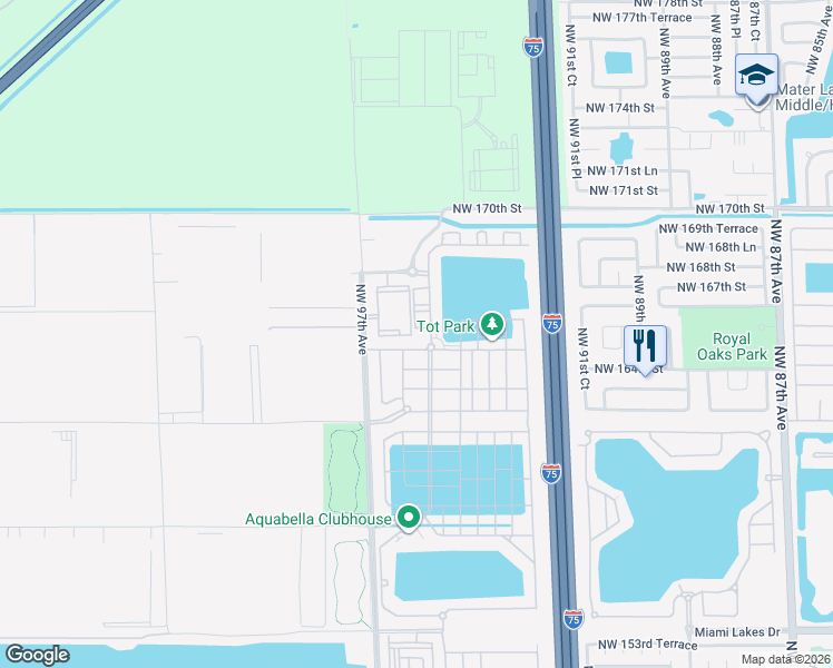 map of restaurants, bars, coffee shops, grocery stores, and more near 3429 West 110th Terrace in Hialeah