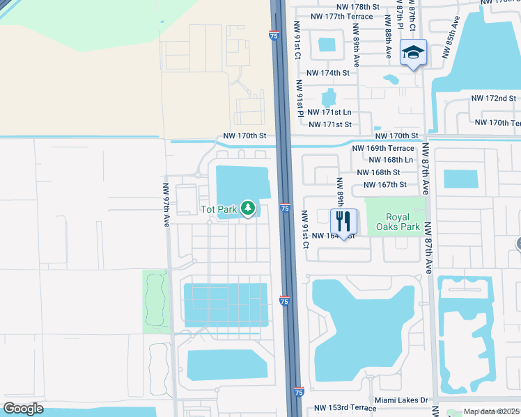 map of restaurants, bars, coffee shops, grocery stores, and more near 11071 West 33rd Court in Hialeah