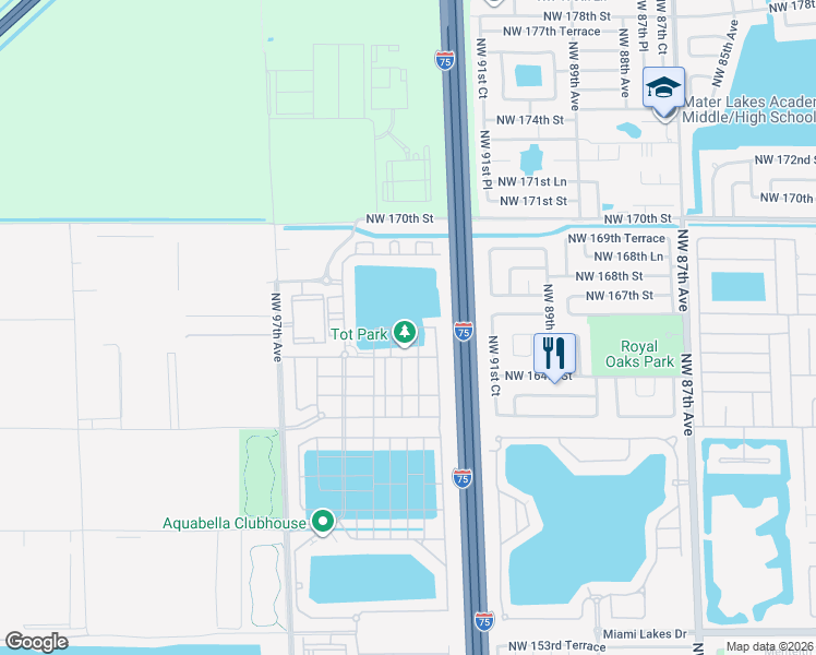 map of restaurants, bars, coffee shops, grocery stores, and more near 11071 West 33rd Court in Hialeah