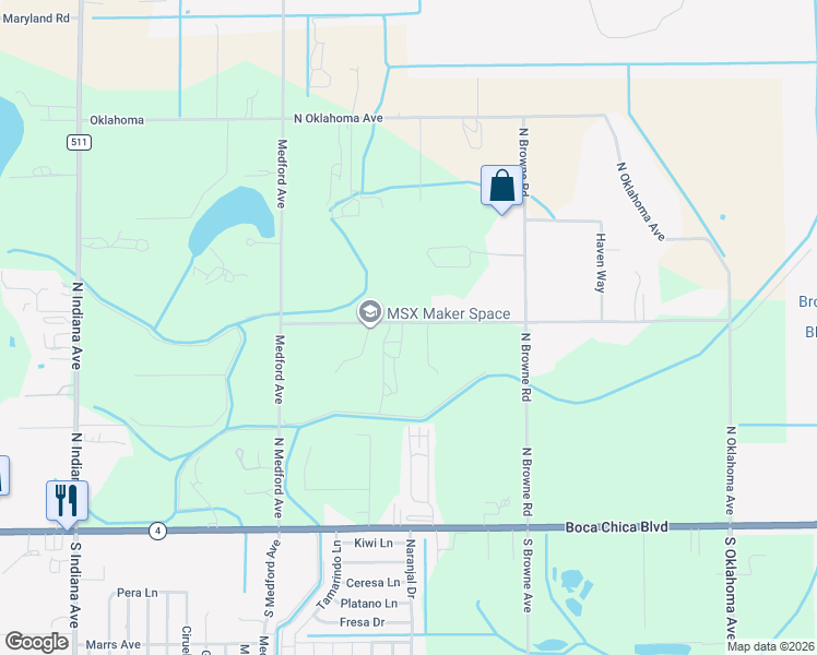 map of restaurants, bars, coffee shops, grocery stores, and more near 8865 N Houston Rd in Adams Gardens