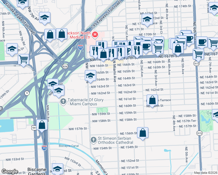 map of restaurants, bars, coffee shops, grocery stores, and more near in Golden Glades