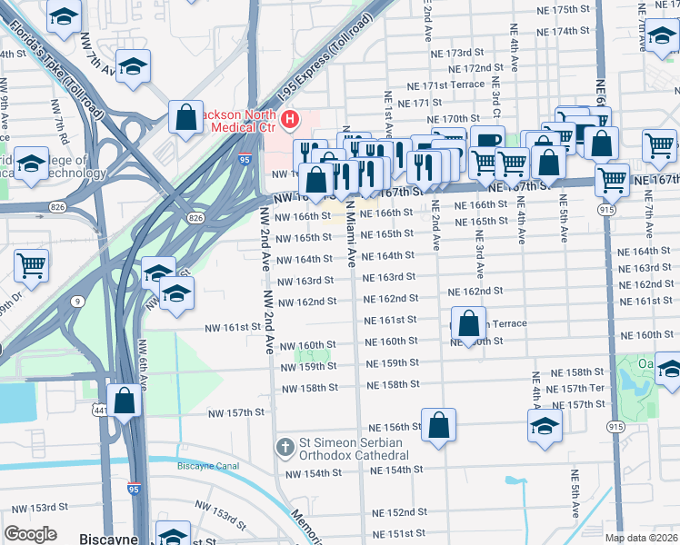 map of restaurants, bars, coffee shops, grocery stores, and more near in Golden Glades