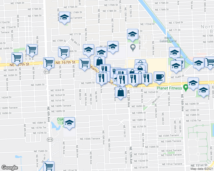map of restaurants, bars, coffee shops, grocery stores, and more near 1022 North Miami Beach Boulevard in North Miami Beach