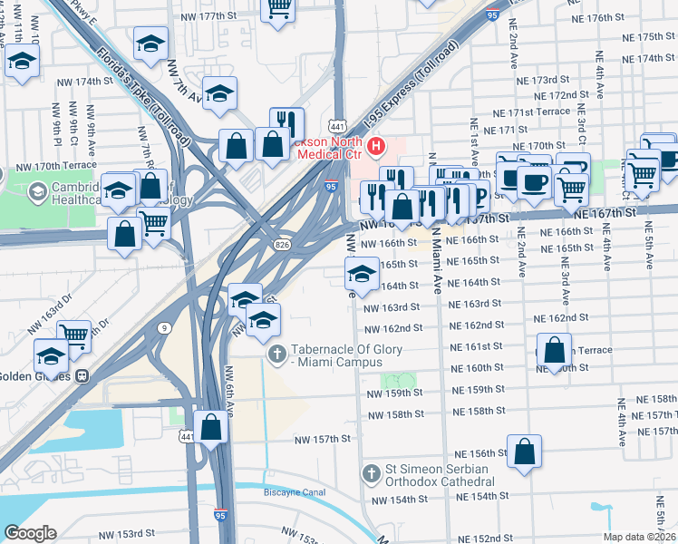 map of restaurants, bars, coffee shops, grocery stores, and more near in Golden Glades