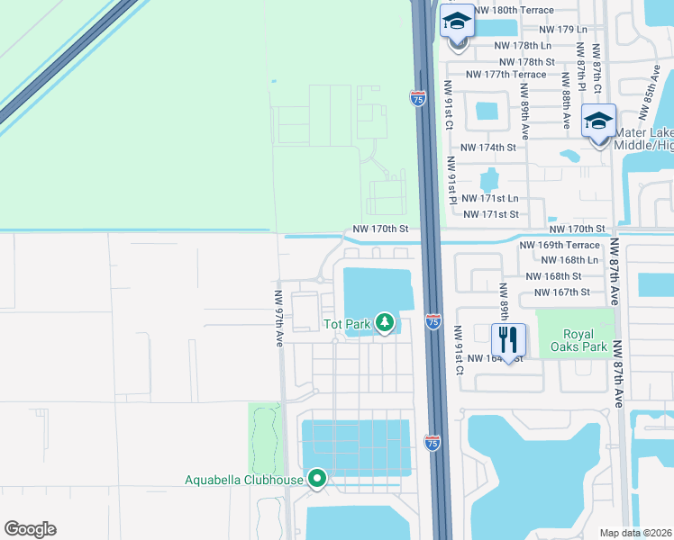 map of restaurants, bars, coffee shops, grocery stores, and more near in Hialeah