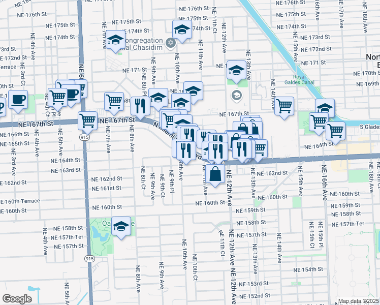 map of restaurants, bars, coffee shops, grocery stores, and more near 1022 North Miami Beach Boulevard in North Miami Beach