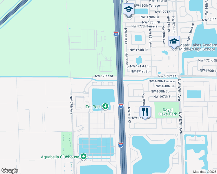 map of restaurants, bars, coffee shops, grocery stores, and more near in Hialeah