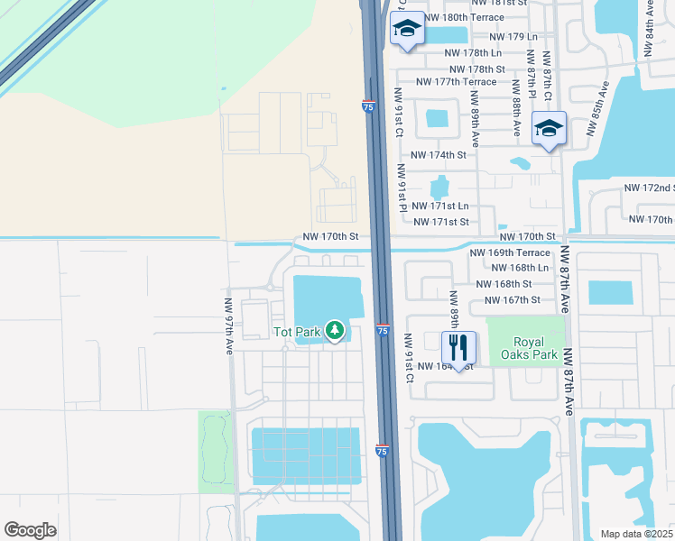 map of restaurants, bars, coffee shops, grocery stores, and more near in Hialeah
