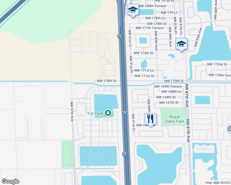 map of restaurants, bars, coffee shops, grocery stores, and more near in Hialeah