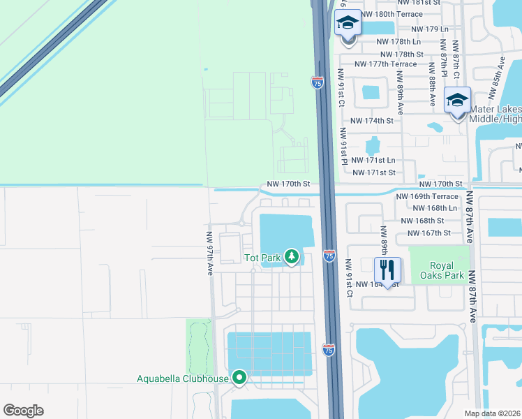 map of restaurants, bars, coffee shops, grocery stores, and more near in Hialeah